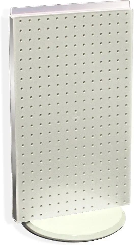 Azar 700513-WHT Pegboard Two-Sided Counter Display, Translucent Pegboard, White