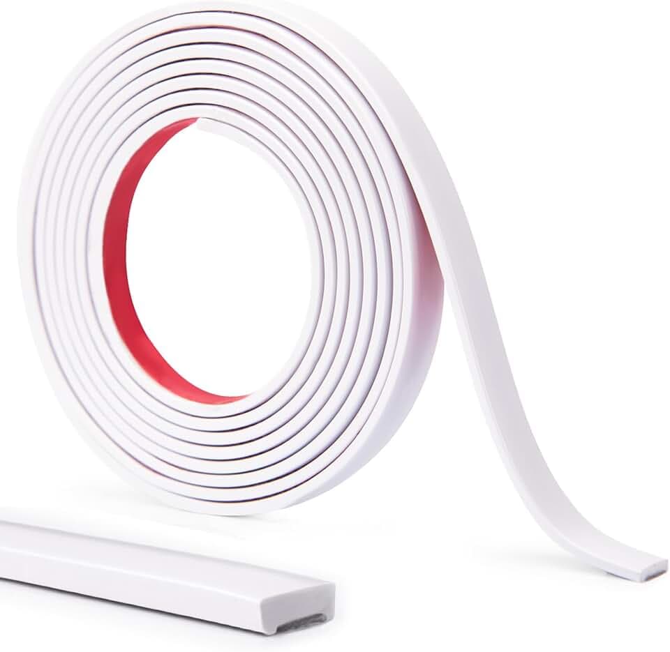 LONGKING 30 ft Peel and Stick Trim, Molding Trim for Walls, Edges, Borders, Backsplash Tile Edge, Flexible and Self Adhesive Trim, White