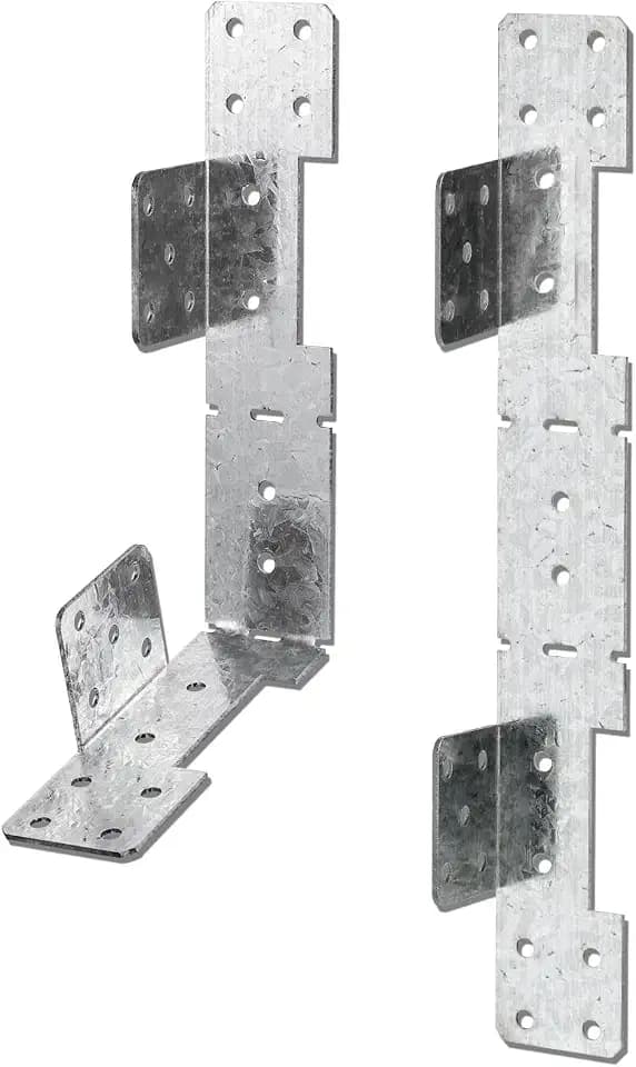 4 Pcs Adjustable Stair Stringer Connector, Concealed Deck Stair Stringer Connection Brackets, 18-Gauge Metal Stringer Mounting Brackets