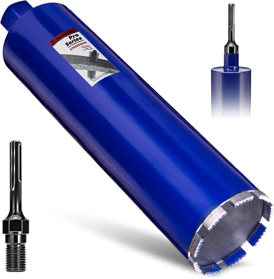 4" Concrete Core Drill Bit with SDS Max Adapter (1-1/4"-7 Thread) - 14" Cutting Depth & Upgraded Welded Teeth Core Bits for Concrete with Rebar, Brick, Masonry,Stucco,Mortar,Wet Coring