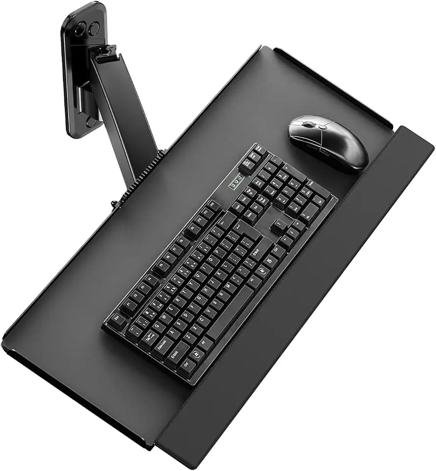 Compact Wall Mount Keyboard Tray, 26 Inch Keyboard and Mouse Wall Mount