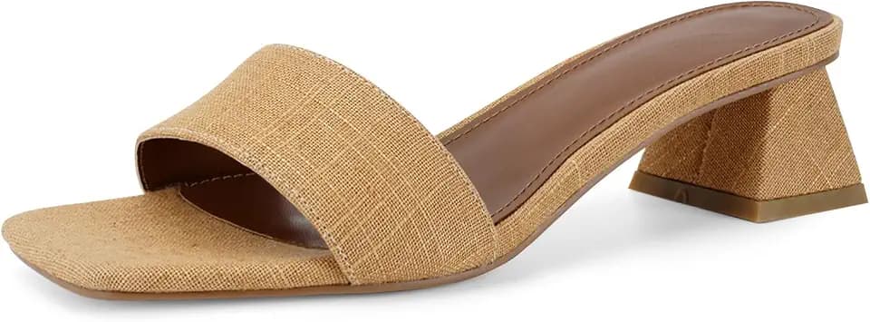 Heeled Sandals for Women Block Chunky Heeled Sandal Slip on Sandals