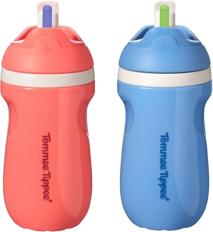 Tommee Tippee Toddler Straw Cup, Sporty, 1-3 Years, Spill-Proof, 9oz
