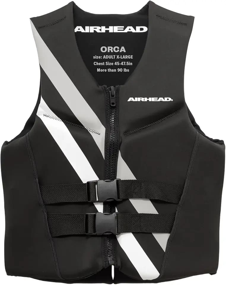 Airhead ORCA Kwik-Dry NeoLite Flex Life Jacket for Adults & Kids - USCG Approved Life Vest for Men, Women, Youth & Child, Watersports Vest for Boating, Tubing & PWC