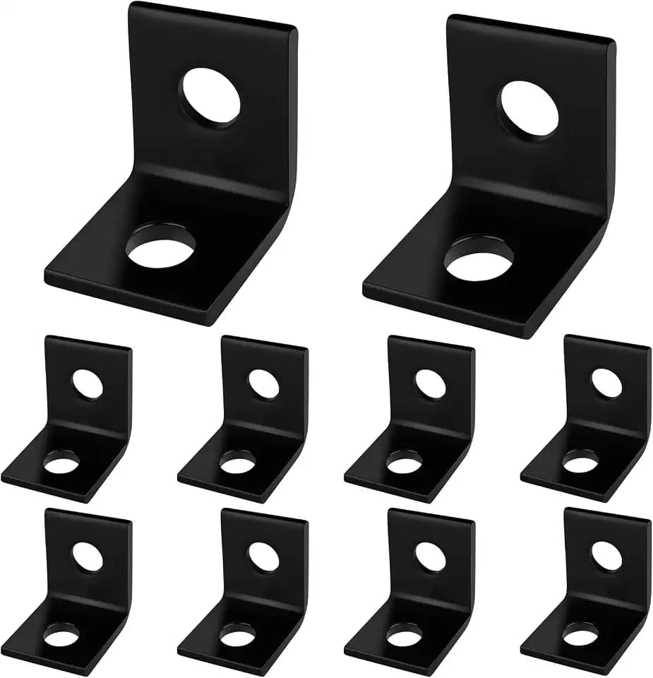 10 Pack 2 Holes 90° Fitting for 1-5/8" Strut Channel, Strut Hardware L Brackets, Suitable for Wooden Strips, Wooden Beams, and Ceiling joists, 3/16" Thickness