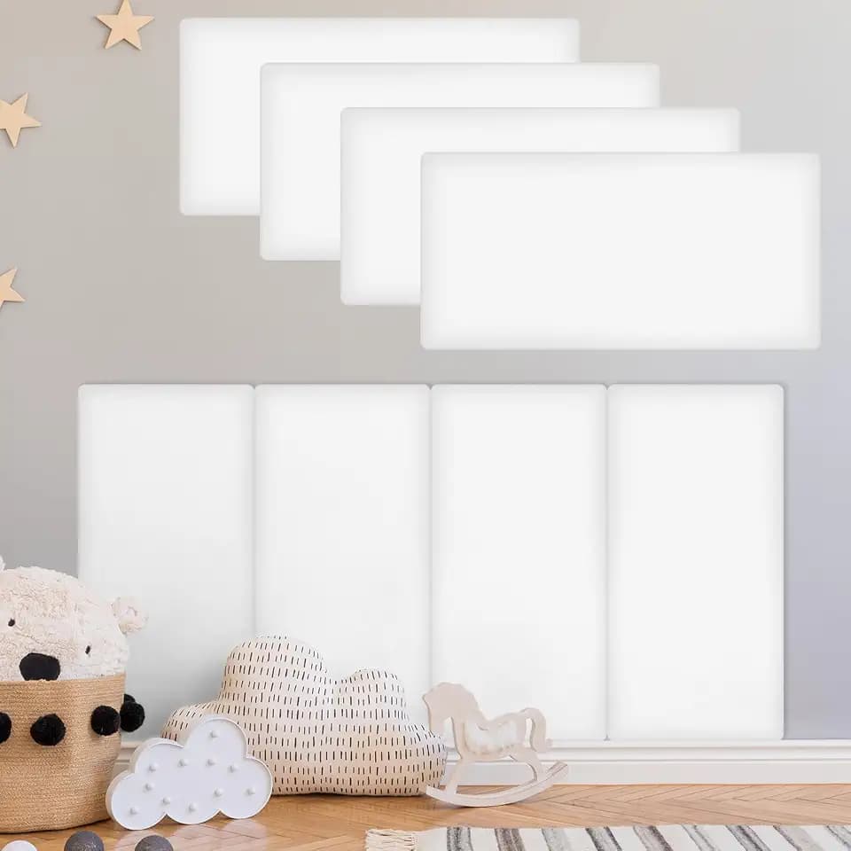 Hahafelt 8 Pack Wall Padding Headboard 15.75" x 7.87" x 1.18" White