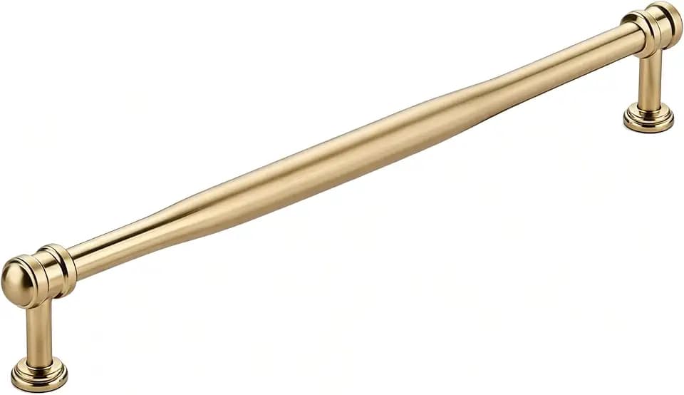 khtumeware 1 Pack 18inch(457mm) Hole Center Appliance Pulls Brushed Brass Cabinet pulls Satin Brass Solid Heavy-Duty Tradition Kitchen Cabinet Handle Cabinet Hardware for Dressing Table