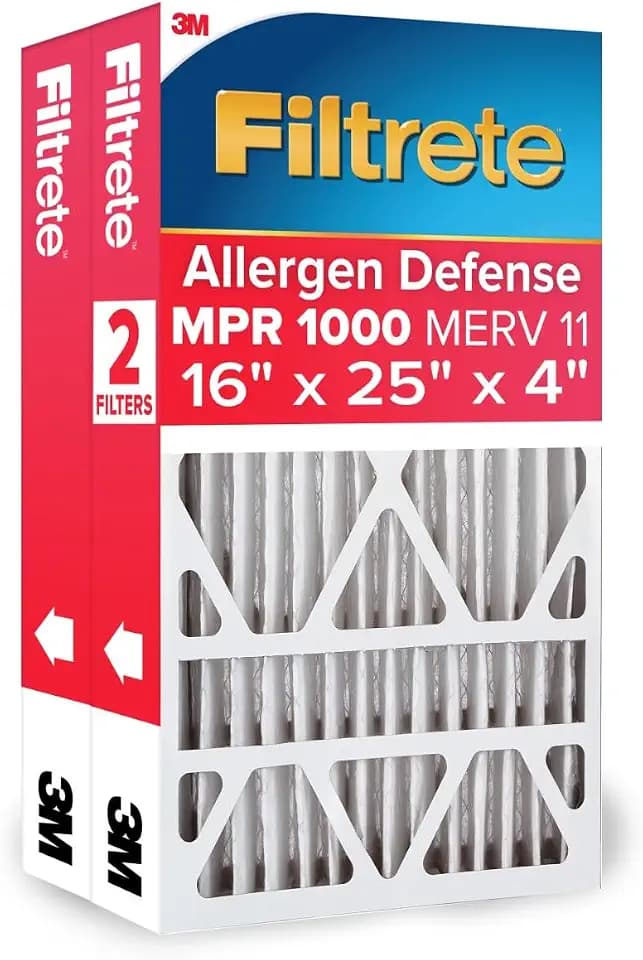 Filtrete 16x25x4 Air Filter, MERV 11, MPR 1000, 2 HVAC Filters