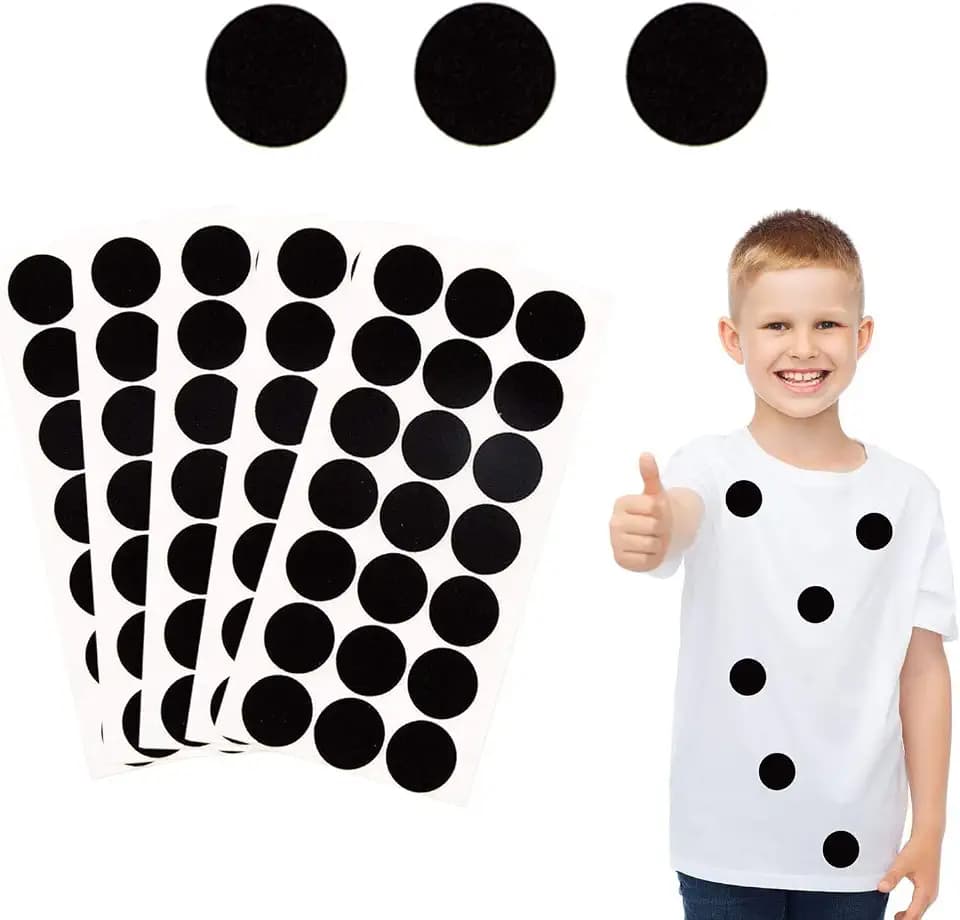 100+ Pcs 1" Black Adhesive Felt Circles, Black Self-Adhesive Felt Sticker