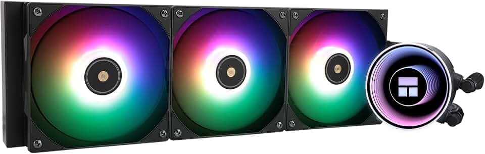 Thermalright Frozen Notte 360 Schwarzer Argb V2 Wasserkühlung CPU-Kühler,360 Spezifikation CPU Flüssigkühler,3 PWM-Lüfter,geeignet für AM4/AM5,Intel LGA 1851/1700/115x/1200/2011