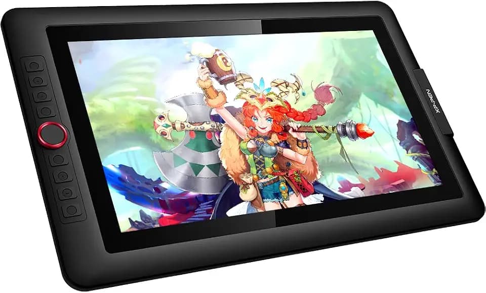 XPPen Artist 15.6 Pro Grafikmonitor 15,6 Zoll HD IPS Stift-Display Stift mit Kippfunktion Grafiktablett mit 8 Schnelltasten Stift-Dispaly Ideal für Home Office & E-Learning, Fotobearbeitung