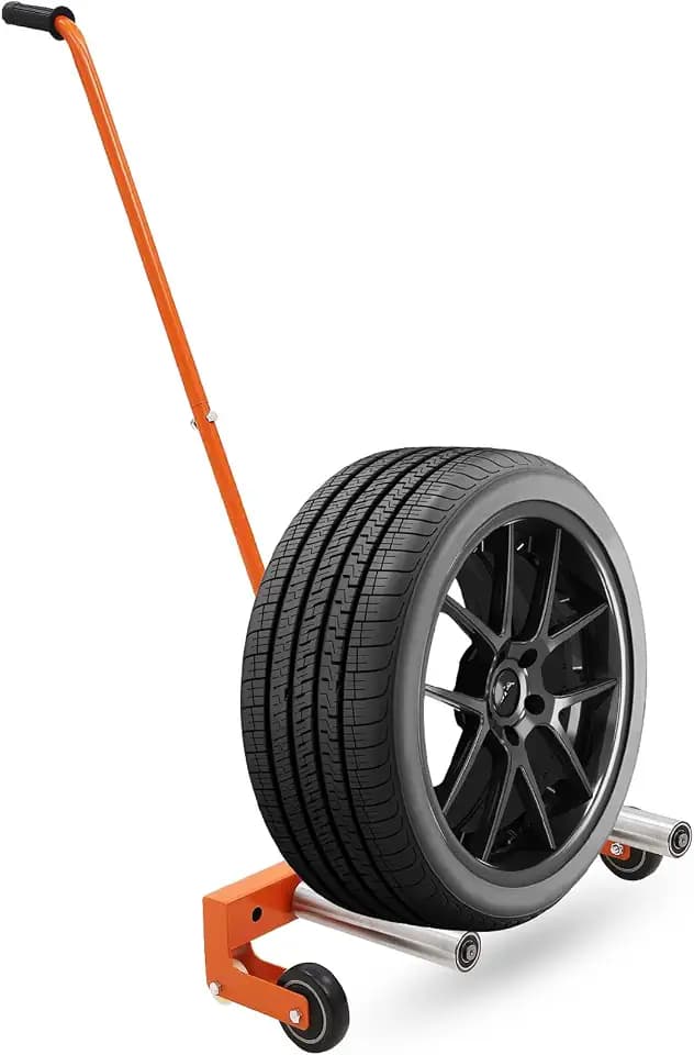 GarveeTech Tire Dolly Heavy Duty, Tire Wheel Dolly with 360° Rotatable Wheels, Tire Dolly for Changing Tires, Tire Lifting Tool for Workshop, Garage, 350 LBS Capacity