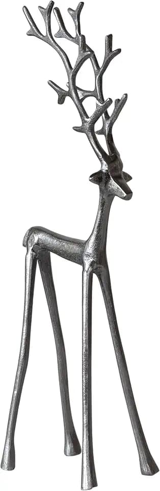 Creative Co-Op Thin Shaped Cast Aluminum Reindeer, Gunmetal Finish