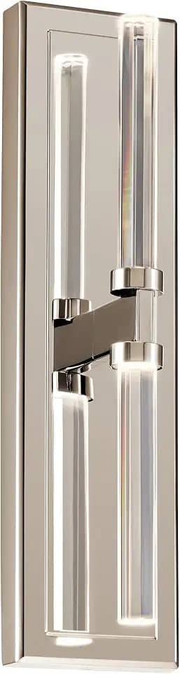 Kichler Sycara 19" 2-Light LED Wall Sconce Light, Polished Nickel