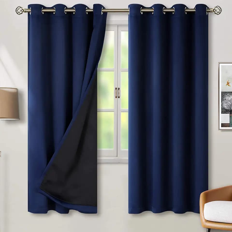BGment Navy Blue Blackout Curtains for Bedroom 72 Inches Long 2 Panels