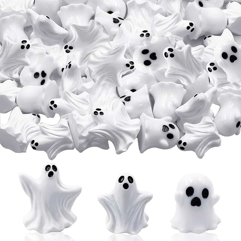 Suartus 30 Halloween Mini Resin Ghosts,Ghost Miniature Figurines for Crafts
