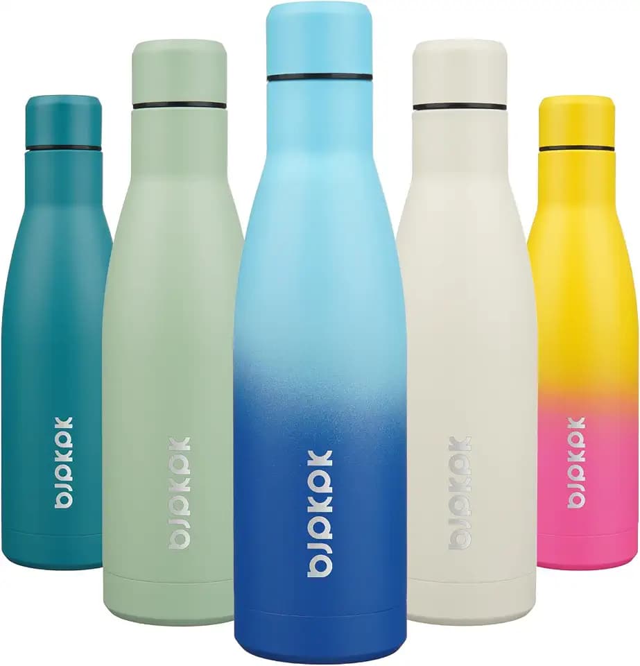 BJPKPK 17oz Skinny Insulated Water Bottle, Stainless Steel Flask