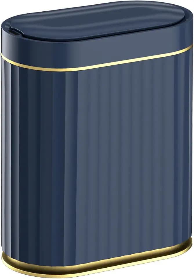 ELPHECO 2 Gallon Sensor Trash Can, Automatic Lid, Midnight Blue Gold