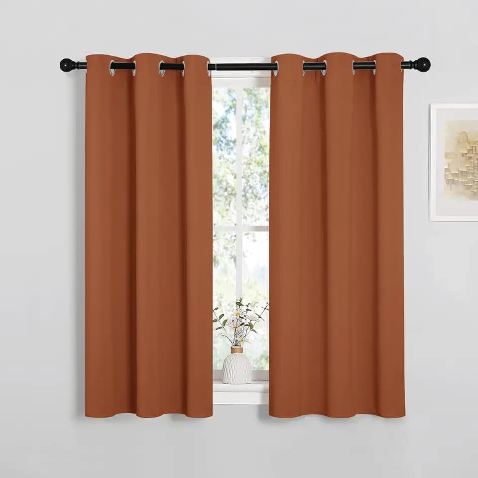 NICETOWN Window Curtains Blackout Drapes, 1 Pair, 34 by 45-in, Burnt Orange