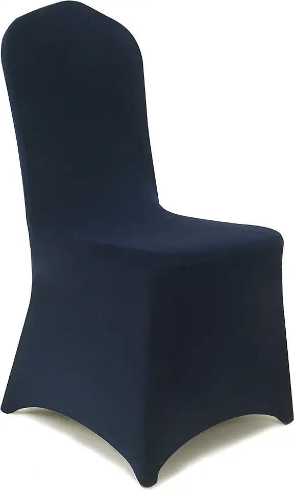 Peomeise 6pcs Stretch Spandex Chair Cover for Wedding Party Dining Banquet Event (Navy, 6)