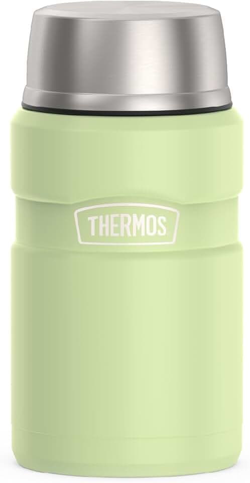 THERMOS Stainless King Food Jar with Bowl, 24oz, Matte Green