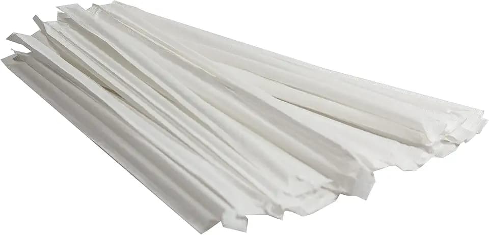 Concession Essentials Plastic Straws Wrapped 1000 Pack - 8 inch Drinking Straw, Foodservice Disposable Straws, Bulk Set (CEClear7.75wrapped-1000ct)