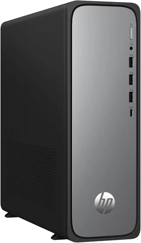 HP OmniDesk Slim Desktop S03-0230ng, Intel 300 Prozessor, 8 GB DDR5 RAM, 512 GB PCIe Gen4 SSD, Intel UHD Graphics 710, Windows 11 Home, Wi-Fi 6, USB Type-C, Meteor Silver/Jack Black
