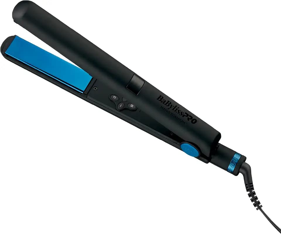 BaBylissPRO Nano Titanium Flat Iron Hair Straightener, Digital Flat Iron for Pro Salon Results, Styling Tool for All Hair Types