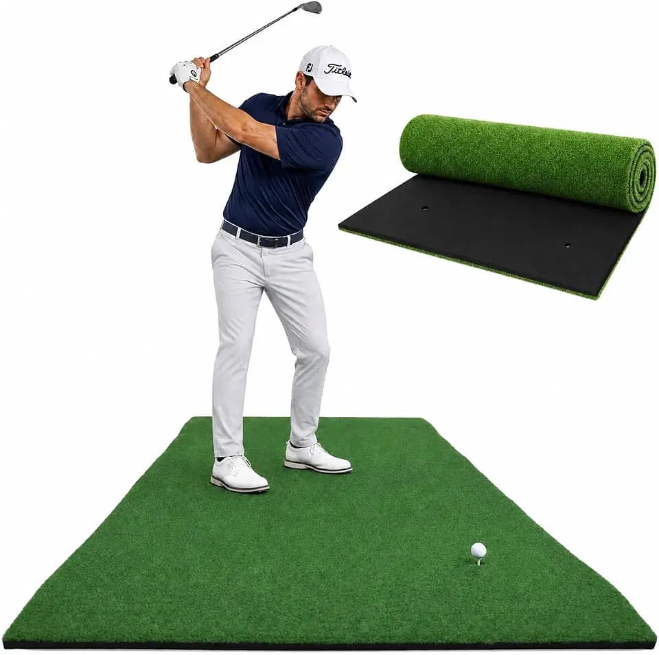 Golf Hitting Mat, 5x3ft Training Mat for Indoor and Outdoor Use, Artificial Turf for Driving, Chipping, Swing Practice and Golf Simulator