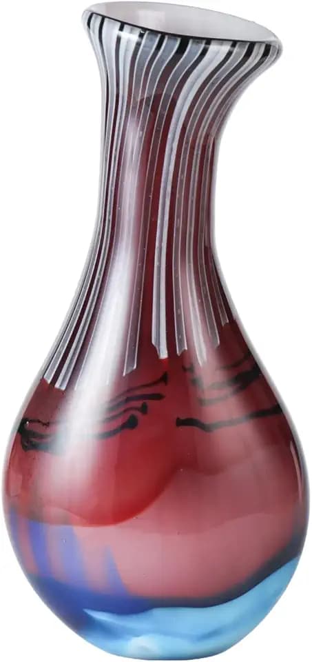 KAMMAK Colored Glass Vase, Beautiful Hand Blown Decorative Vase, Modern Art Vase for Flower Mantle Dining Table Centerpiece, Entryway Living Room Wedding Decoration (JG2116)