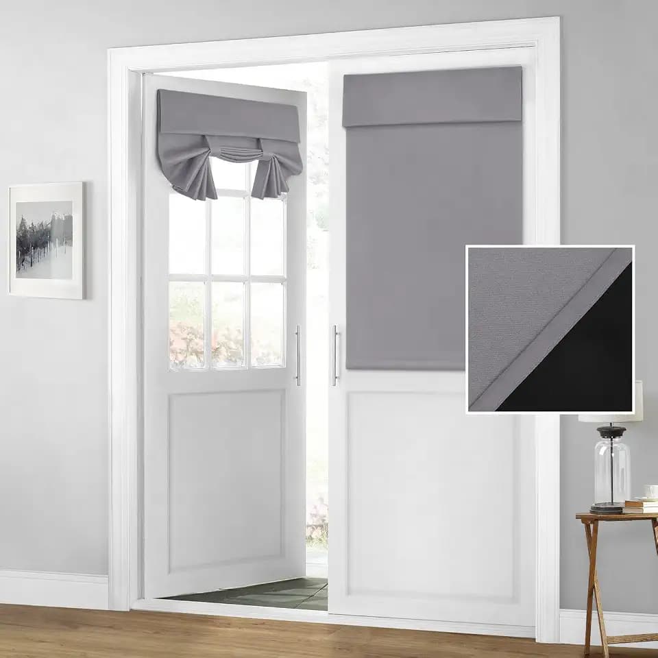 HOMEIDEAS 100% Blackout Door Curtains for French Door 26x40 Inch