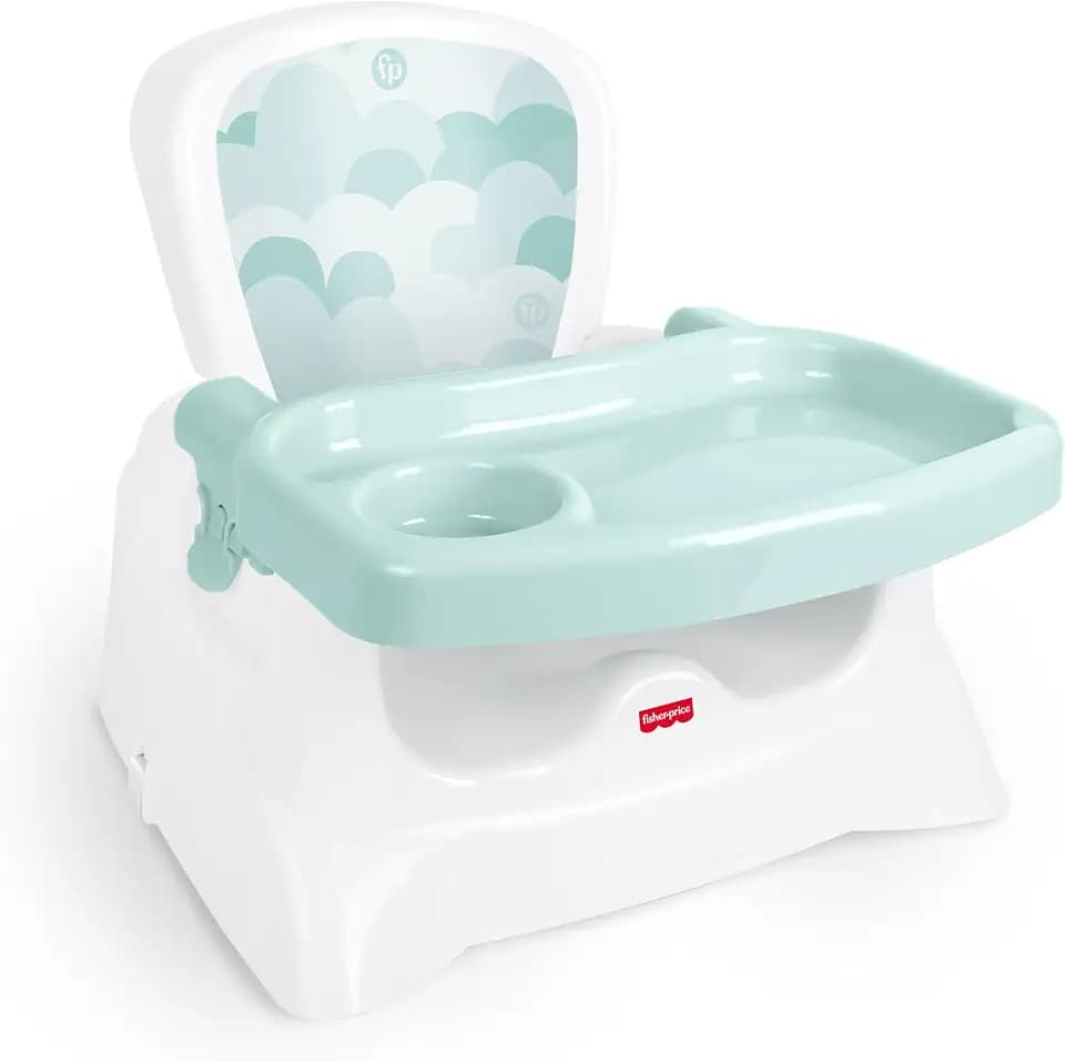 Fisher-Price™ Feeding Booster Seat for Toddlers, Adjustable Tray, Portable High Chair with Safety Straps, Folds for Travel, Ages 1+