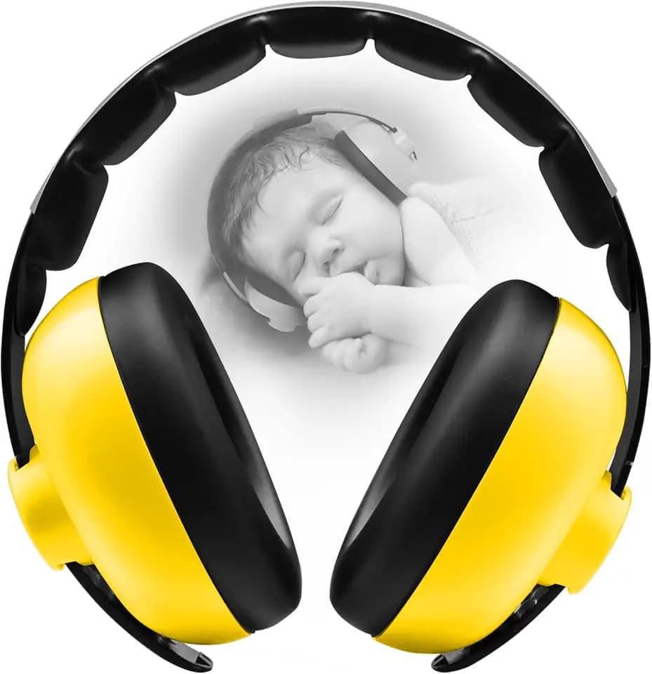 BBTKCARE Baby Ear Protection - Noise Reduction Earmuffs 3-36 Months - Comfortable Baby Headphones Against Hearing Damage & Improves Sleep - Yellow