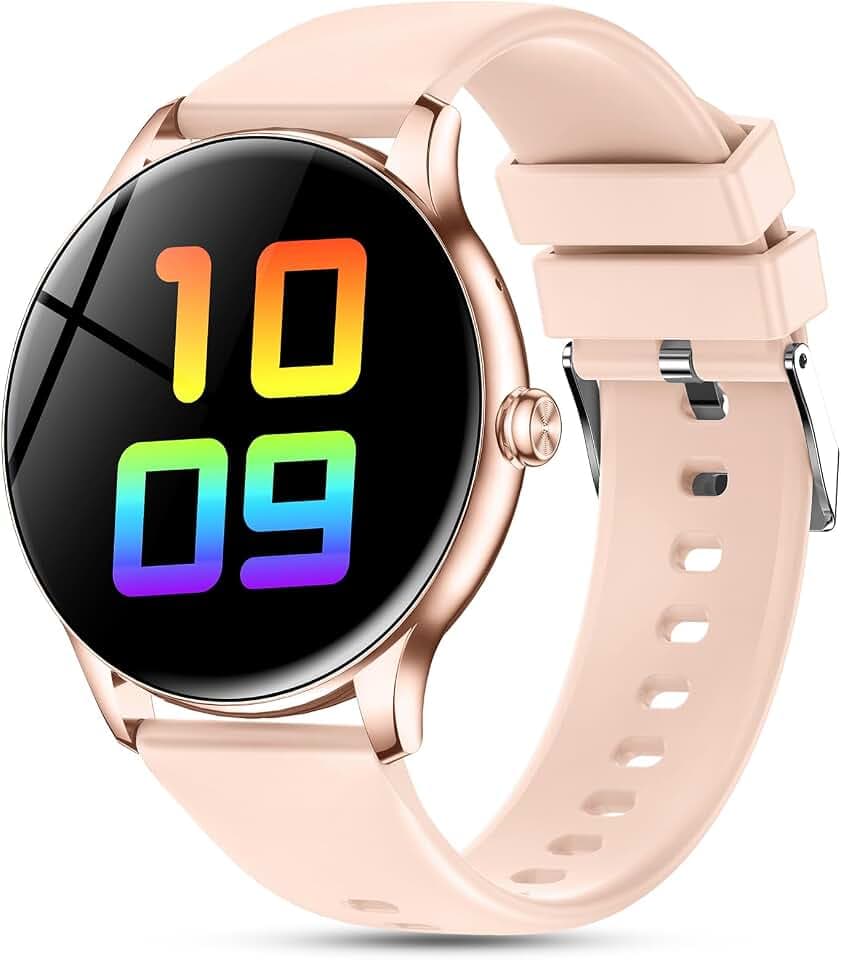 Elegante Smartwatch Damen mit Telefonfunktion, 1,39" Zoll Voll Touch Screen Fitness Tracker, 120+ Sportmodi, IP68 Wasserdicht Smart Watch mit Herzfrequenz, SpO2, Schlafmonitor für iOS Android, Pink