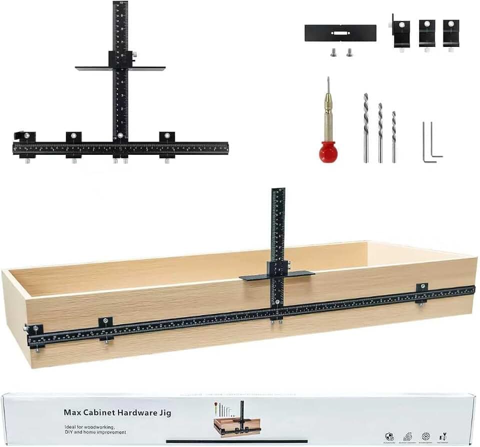 44" Max Cabinet Hardware Jig, with 16" Cabinet Handle Jig,Aluminum Alloy