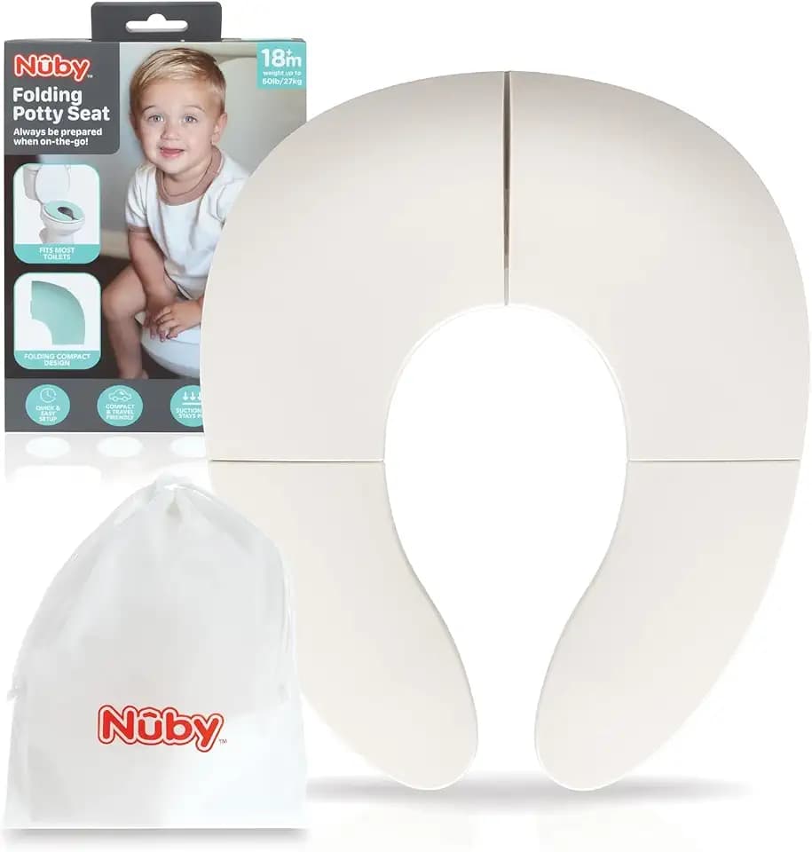 Nuby Tragbarer, faltbarer Toilettensitz – Einfaches Töpfchentraining | Rutschfest | Inklusive Tragetasche | Geeignet ab 18 Monaten
