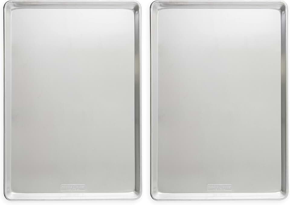 Nordic Ware Aluminum Full Size Sheet Pan 26 x 18 inches for commercial oven use, Full Sheet, 2-Pack (For Commercial Oven Use., Not for standard home ovens)