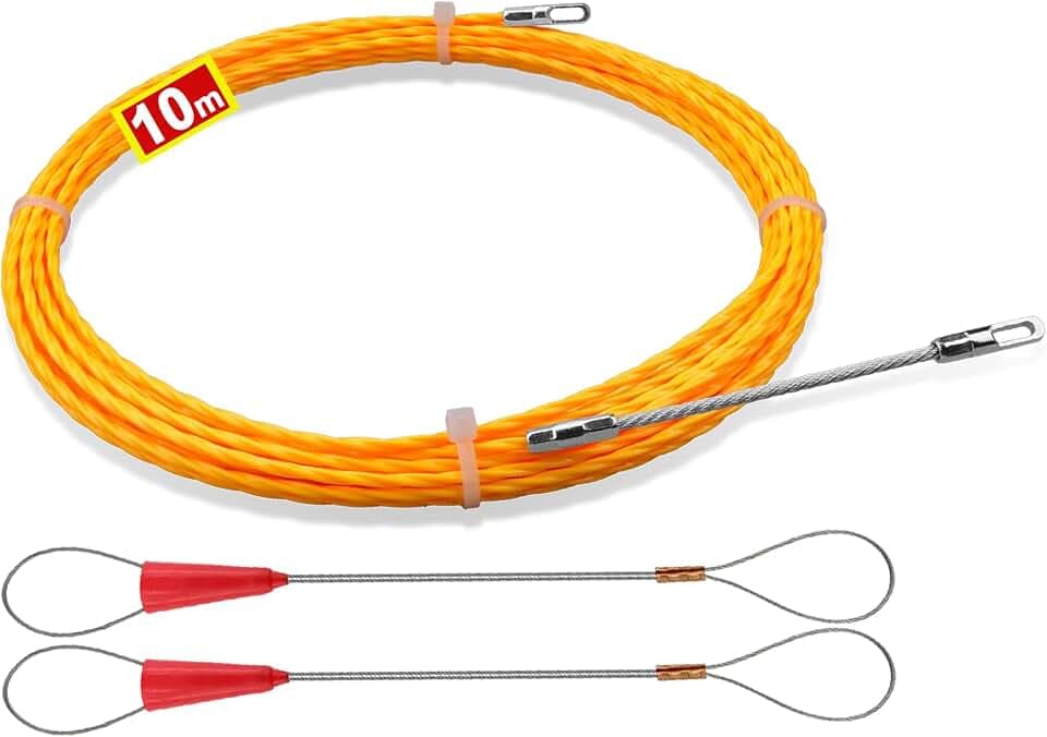 32.8FT Electrical Fish Tape 10m |3.0 mm Wire Puller |2 Guide Springs |Wire Feeder