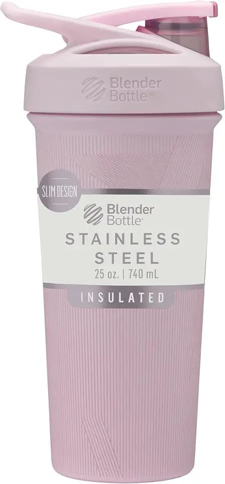 BlenderBottle Sport Sleek Stainless Steel Shaker Bottle 25 oz Stripes