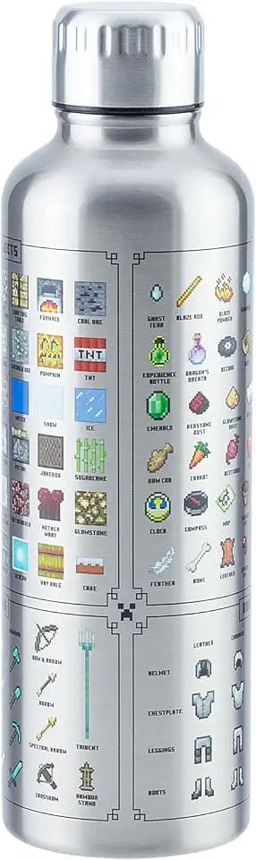 Paladone Minecraft Metal Water Bottle | Officially Licensed Gaming Merchandise