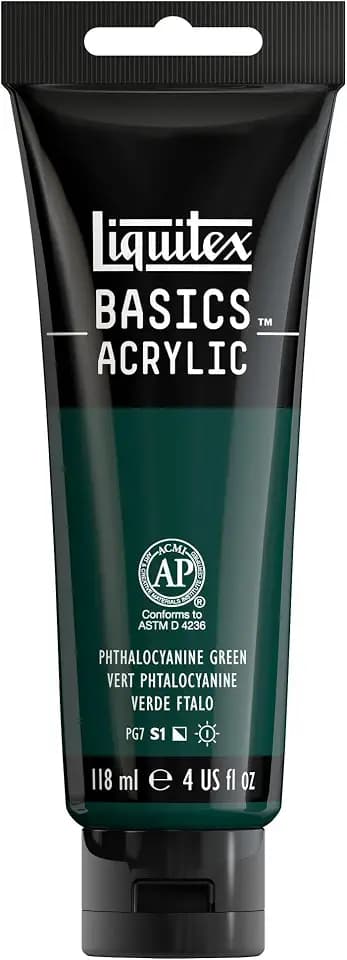 Liquitex BASICS Acrylic Paint, 118ml (4-oz) Tube, Phthalocyanine Green