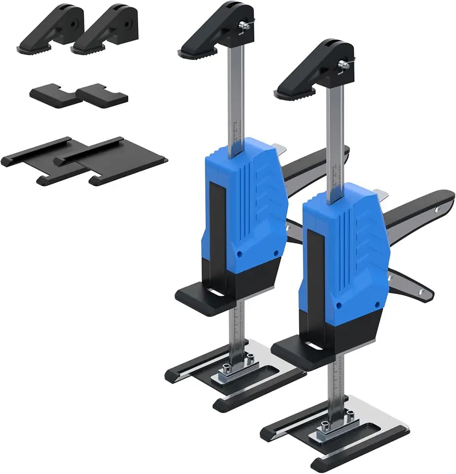 RELIANCER 2PCS Labor Saving Arm Jacks w/Woodworking Clamp & Anti-Slip Rubber Pad,Hand Lifting Tool,440lbs Capacity,Carbon Steel Furniture Jack Lifter,Construction Jack for Cabinet,Door,Window,Drywall