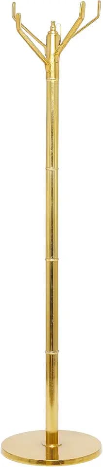 Deco 79 Aluminum Metal 4 Hook Coat Rack, 15" x 15" x 69", Gold