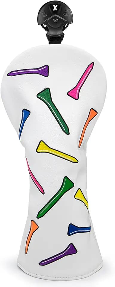 Golf Club Covers Colorful Tee Driver Cover Fairway Wood Headcover Hybrid Cover Leather 3 Wood Headcovers Mallet Putter Headcover Blade Putter Cover for Most Brands