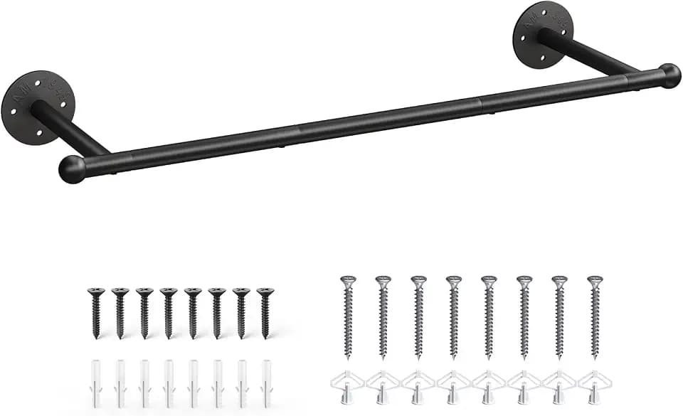 OROPY 33" Industrial Pipe Clothing Rack, Wall Mounted Clothes Rack