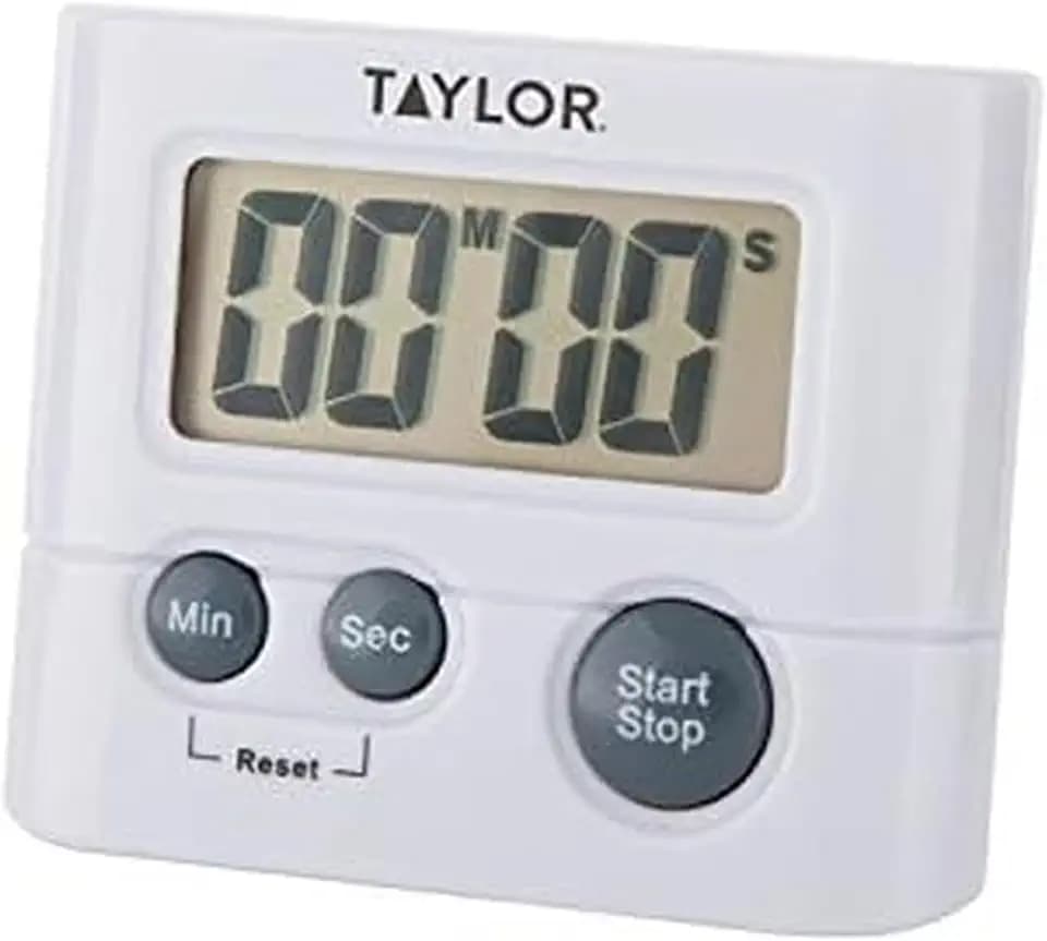 Taylor Precision Products Digital Timer, Displays up to 99 minutes, 59 seconds, White
