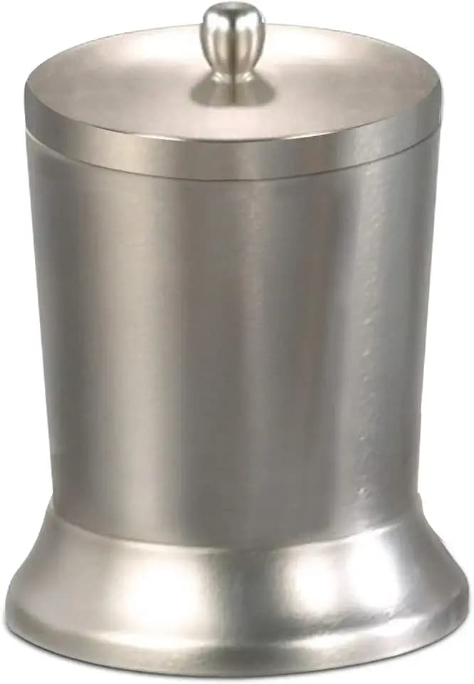 nu steel Rosemont Stainless Steel Vanity Jar –Stylish Storage for Cotton Swabs,Sponges & Bath Salts –Decorative Canister for Bathroom,Bedroom-Brushed Pewter