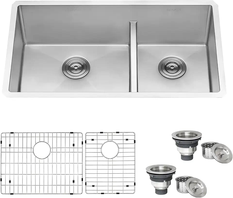Ruvati 33-in 60/40 Low-Divide Undermount Kitchen Sink - RVH7419