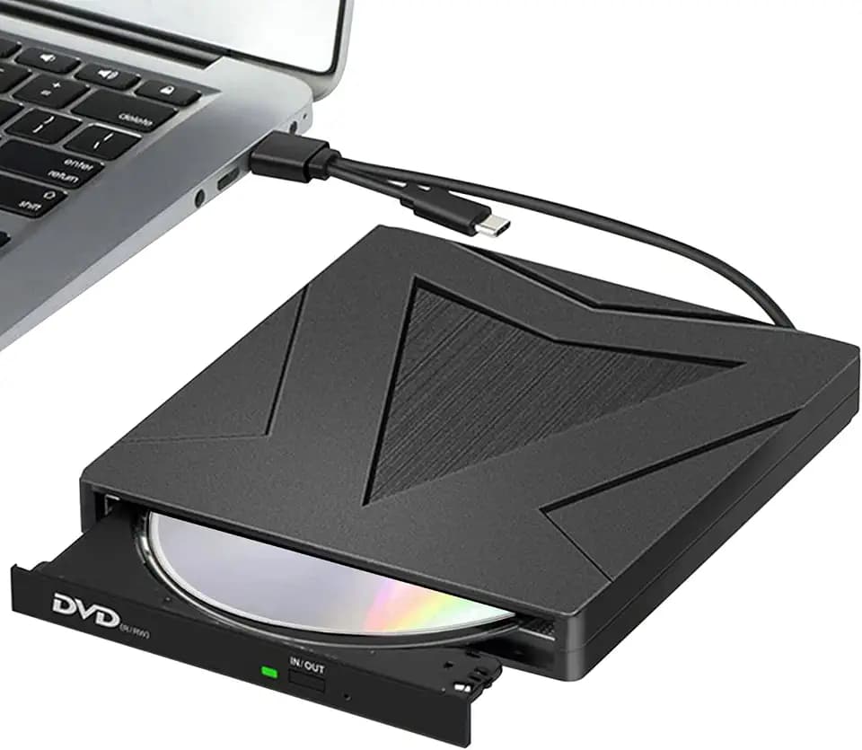 RUIZHI Externes DVD CD Laufwerk, USB 3.0 & Type-C Tragbar CD DVD +/- RW Brenner Extern Player Drive für PC Laptop Desktop MacBook, Kompatibel mit Windows /7/8/10/11/XP/Linux/MacOS