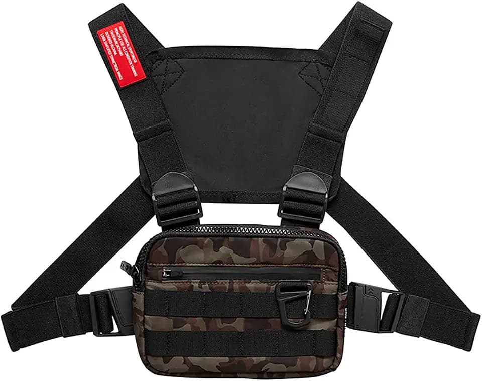 DIOTSR Running Chest Pack, Lightweight Chest Bag for Workout, Running Tactical Backpack with Extra Phone Holder